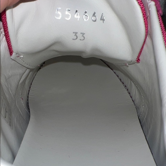 Gucci Fuchsia Sneakers with Multicolor Stripes - Picture 9 of 12